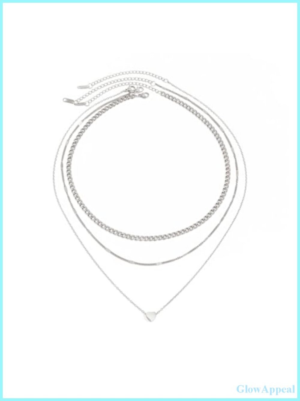 Layered 18K Gold Plated Stainless Steel Choker Necklace Set Love Heart Stackable